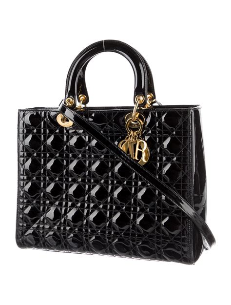 lady dior supple patent|Dior leather handbags.